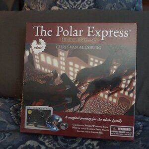 The Polar Express Holiday Gift Set Box Children's Book and Movie Bell Ornament